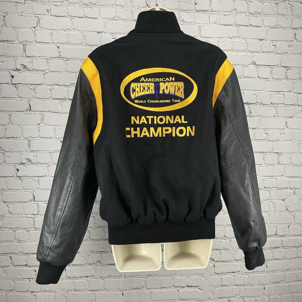 American Cheer Power Wool Leather National Champion Varsity Jacket Size Small S